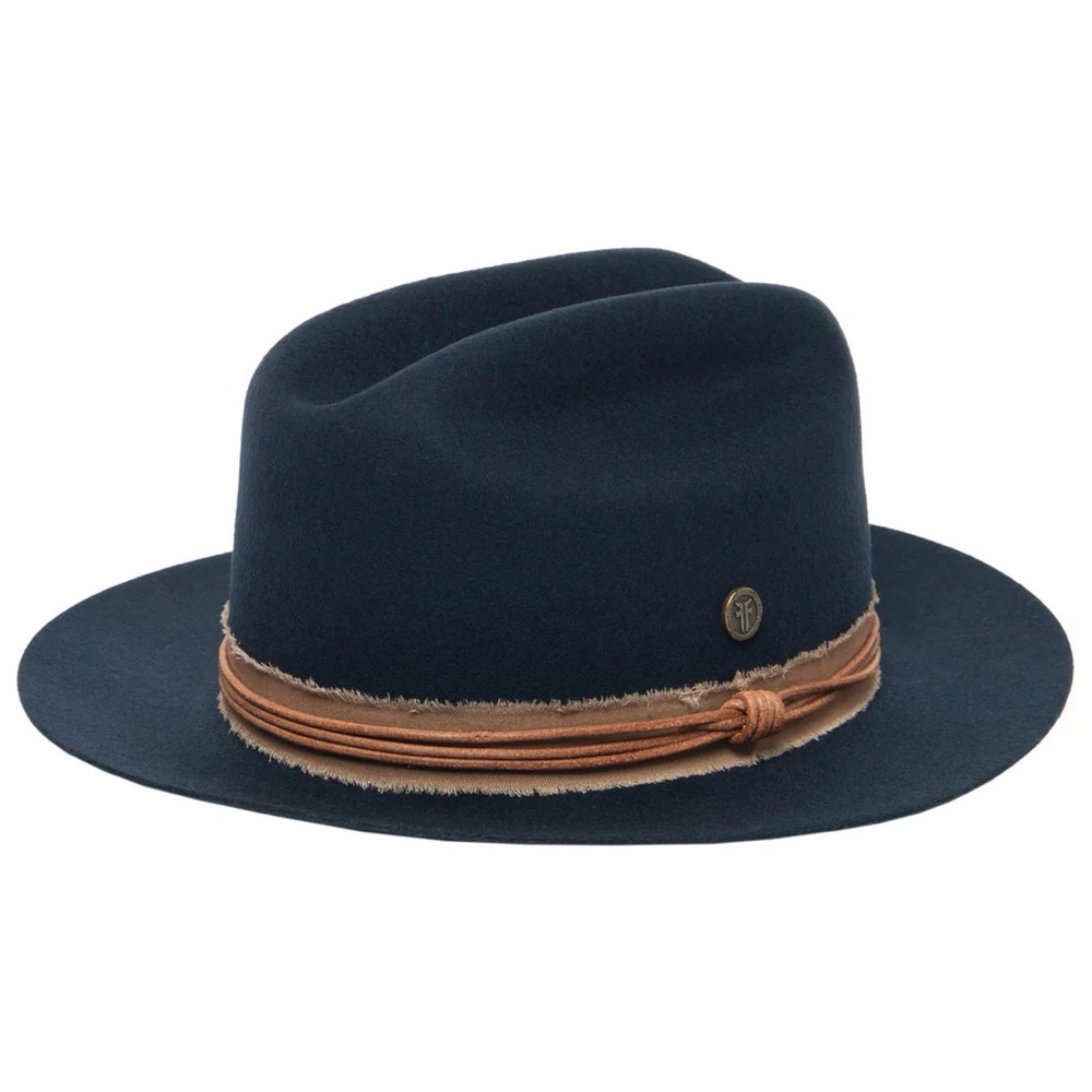 FRYE Cattleman's Crease Fedora Navy Blue